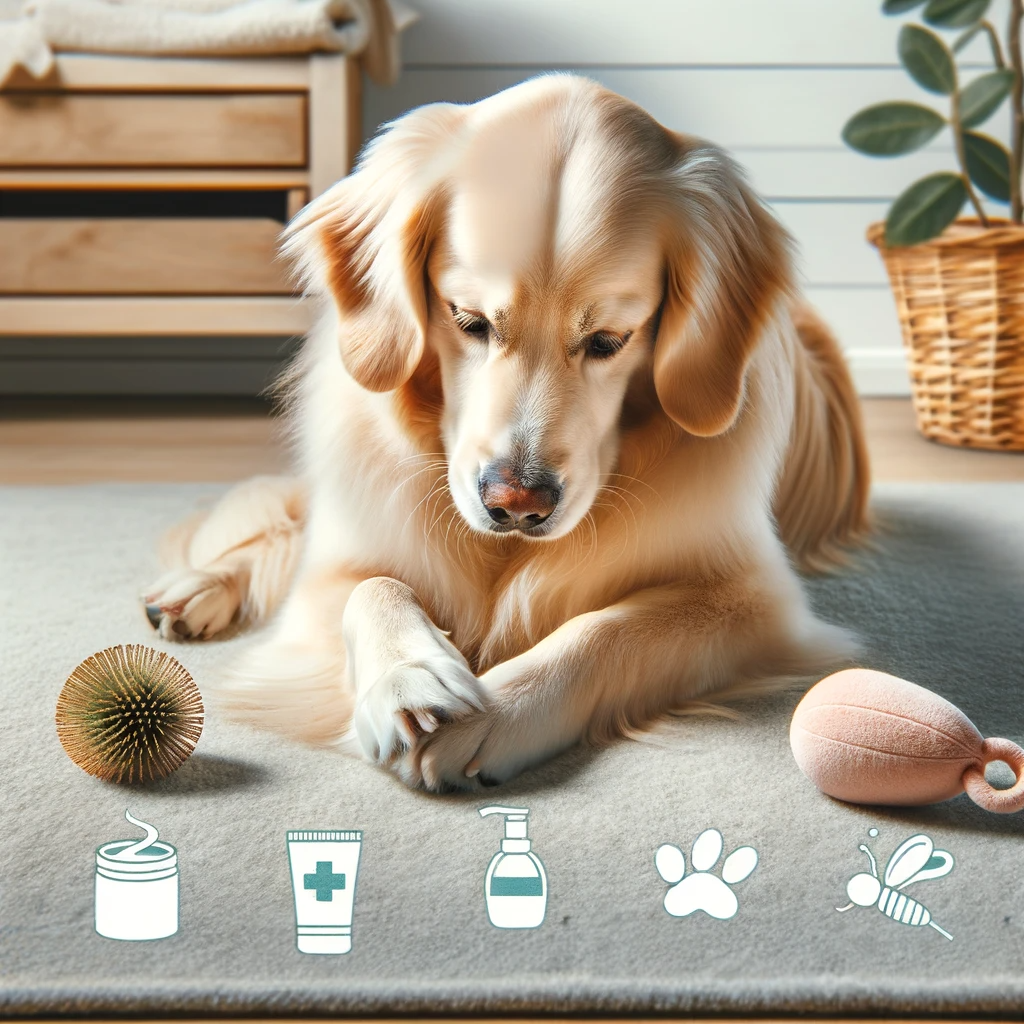 Golden retriever sale chewing paws